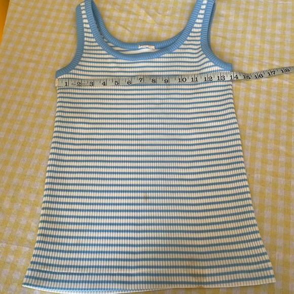Vintage Blue Striped Ribbed Tank Top 70s/80s - Picture 7 of 7